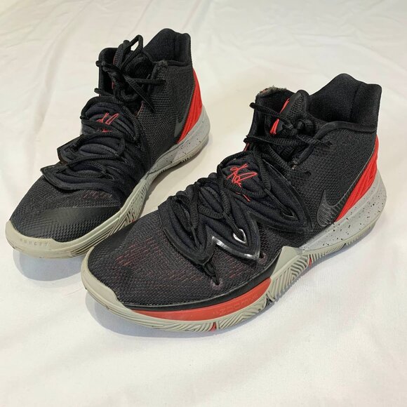 Nike Kyrie 5 Black Red Wolf Grey Basketball Shoes Men’s Size 8.5 AO2918 - Picture 11 of 12